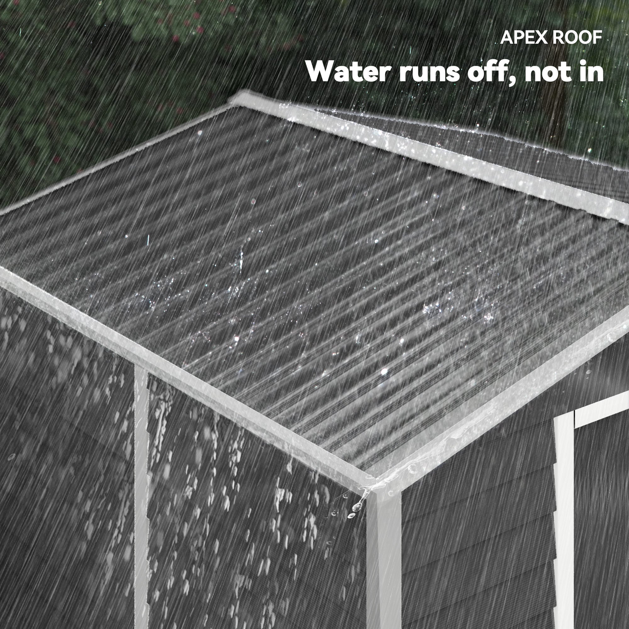 8' x 7' Outdoor Storage Shed - Dark Grey Galvanized Metal-Patio & Garden > Lawn & Garden > Sheds-DECOROLALA