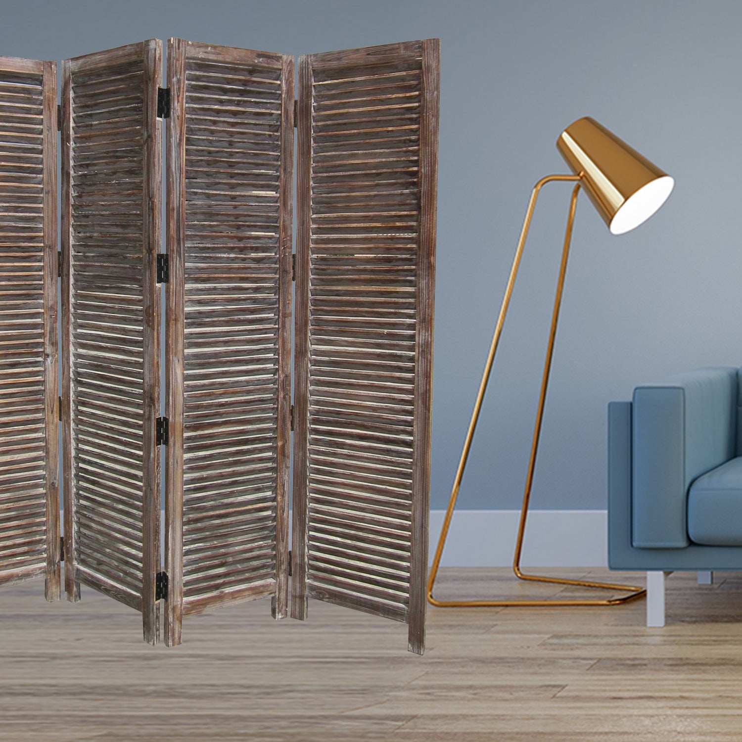 80 X 84 Brown Wood Screen-Room Dividers-DECOROLALA