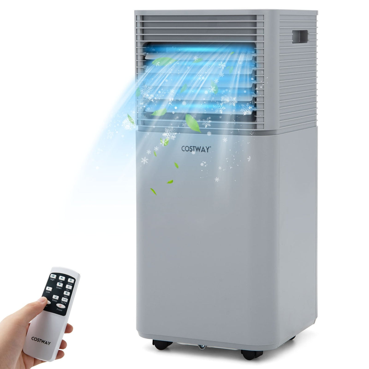 8000 BTU 3-in-1 Air Cooler with Dehumidifier and Fan Mode-Gray-Portable Air Conditioners-DECOROLALA