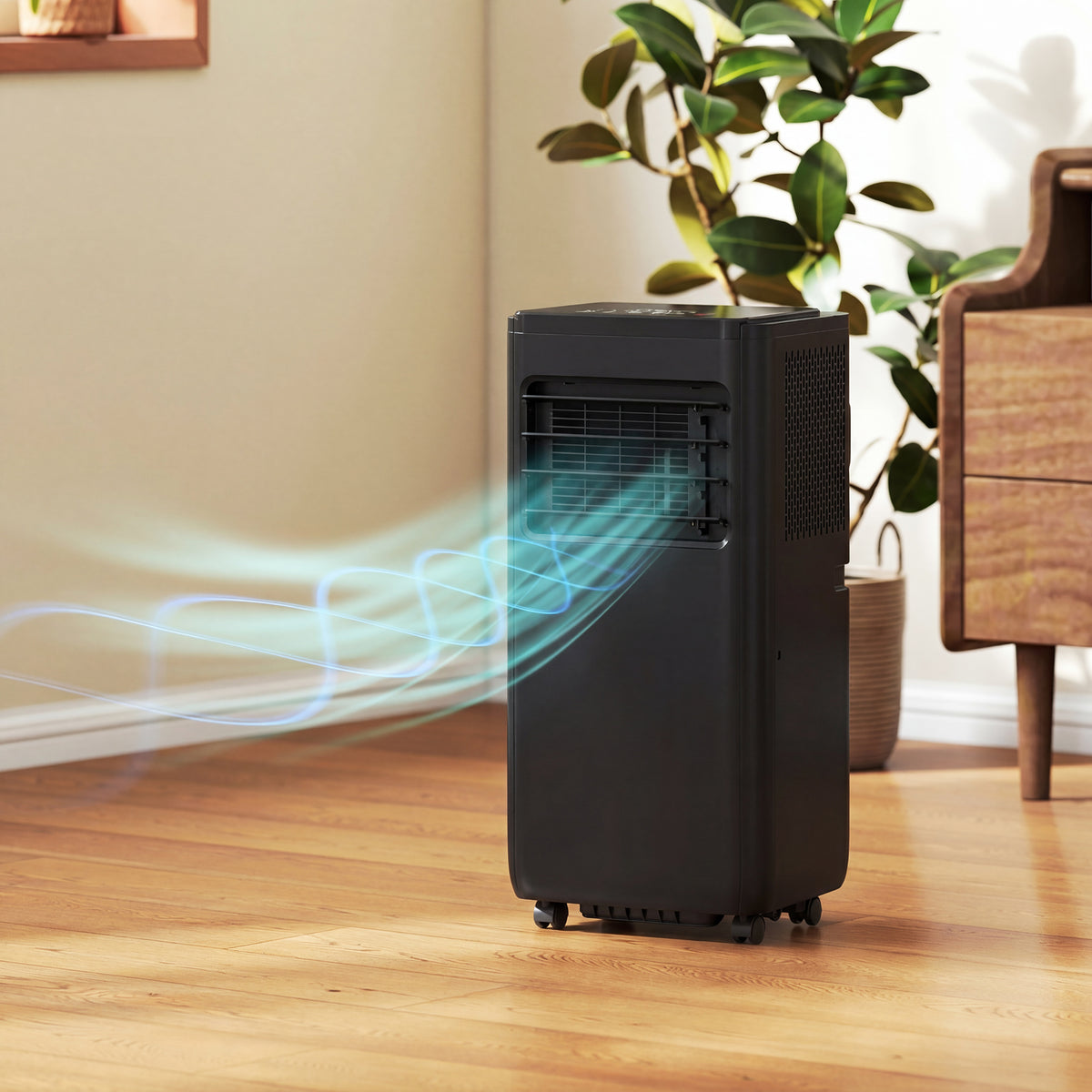 8000 BTU Portable 4-in-1 Air Conditioner - WiFi Black-Air Conditioner-DECOROLALA
