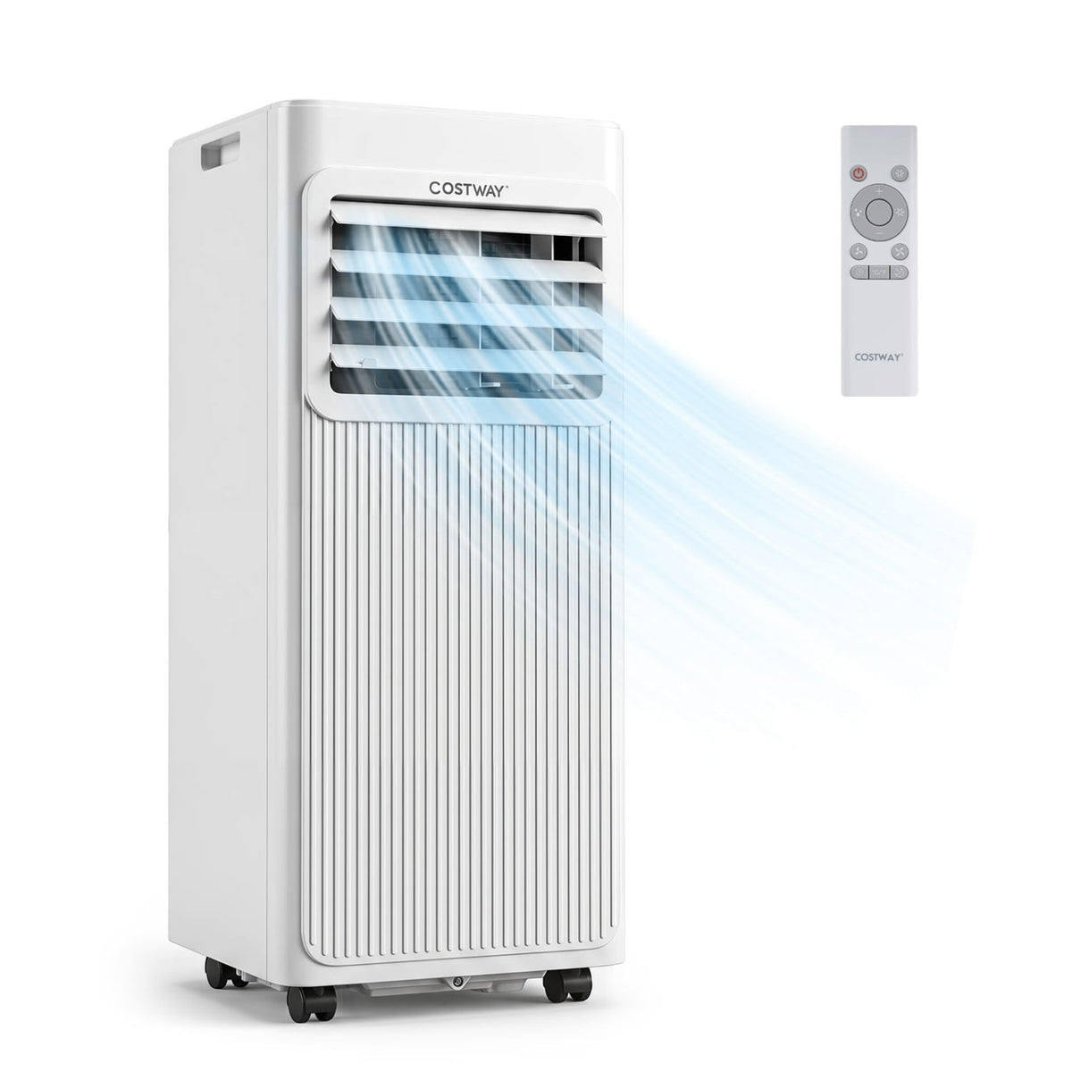 8000 BTU Portable AC with Sleep Mode and Window Kit Cools 350 Sq.Ft-White-Air Coolers-DECOROLALA