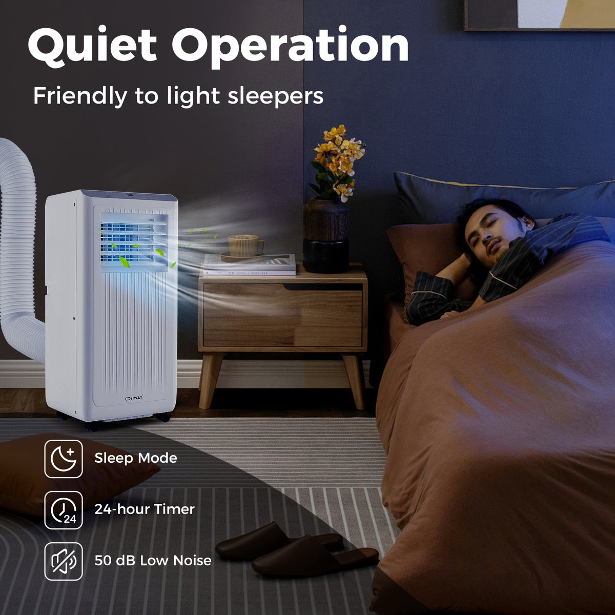 8000 BTU Portable Air Conditioner 3 in 1 AC Unit Fan and Dehumidifier-Portable Air Conditioners-DECOROLALA