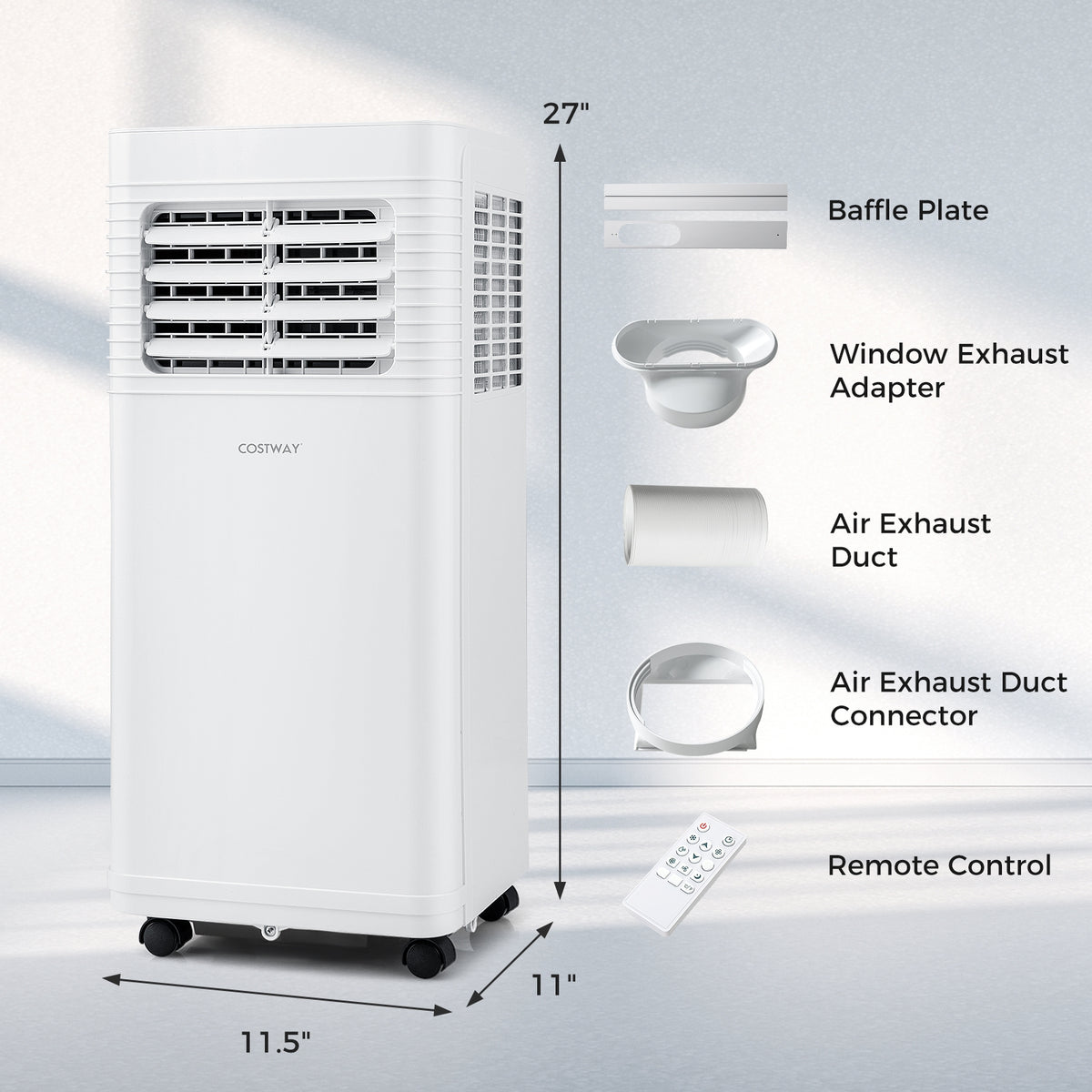 8000 BTU Portable Air Conditioner 3 in 1 AC Unit with Fan and Dehumidifier-Portable Air Conditioners-DECOROLALA