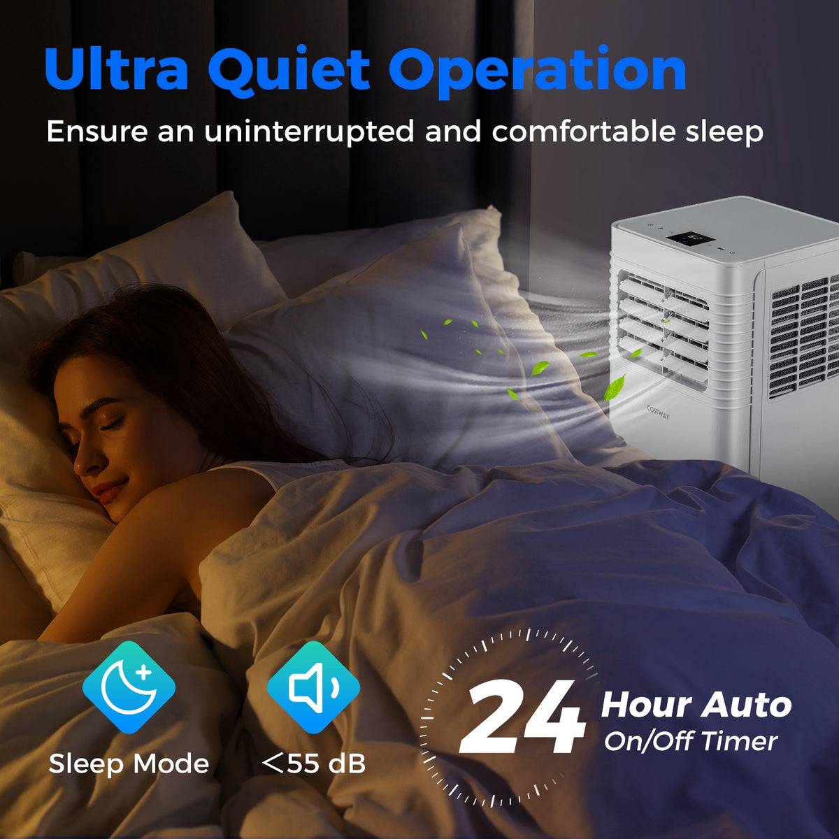 8000 BTU Portable Air Conditioner 3 in 1 AC Unit with Fan and Dehumidifier-Portable Air Conditioners-DECOROLALA