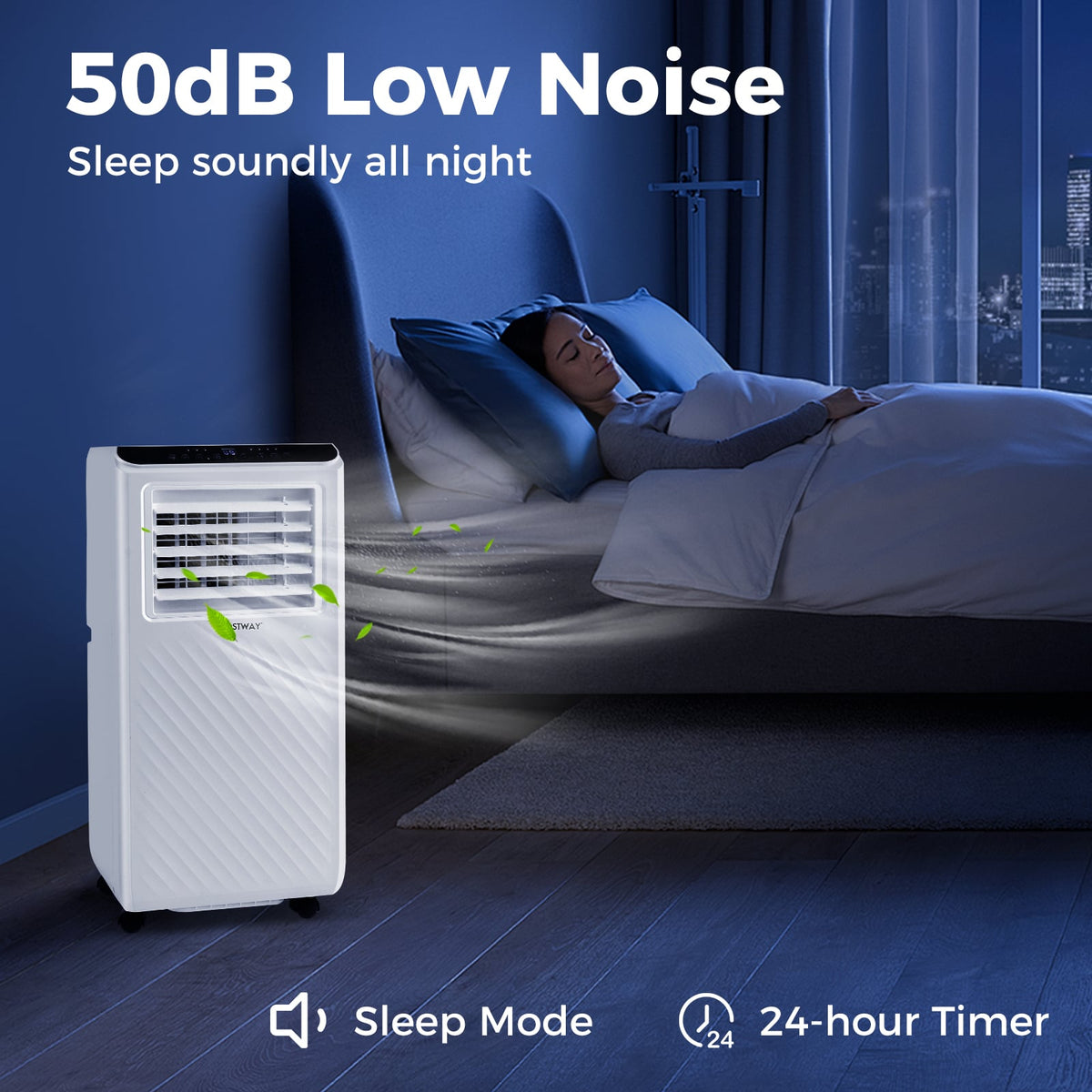 8000 BTU Portable Air Conditioner 3 in 1 Floor AC Unit with Fan and Dehumidifier-Portable Air Conditioners-DECOROLALA