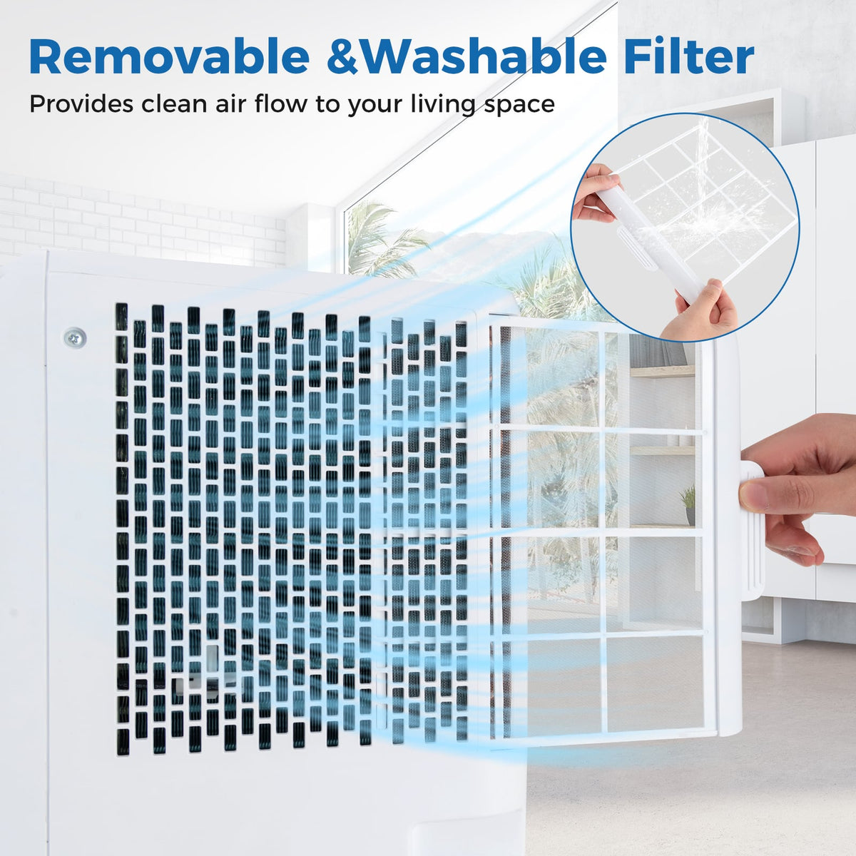 8000 BTU Portable Air Conditioner 3 in 1 Floor AC Unit with Fan and Dehumidifier-Portable Air Conditioners-DECOROLALA