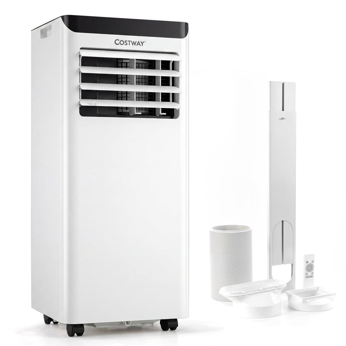 8000 BTU Portable Air Conditioner Cools with Dehumidifier and 24H Timer-Black-Portable Air Conditioners-DECOROLALA