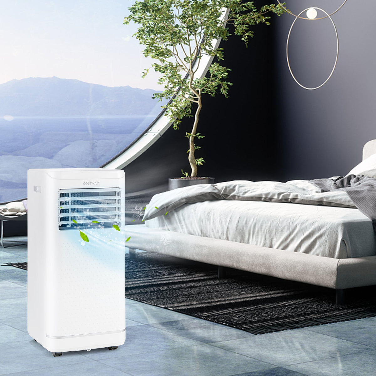 8000 BTU Portable Air Conditioner with Dehumidifier and Fan Mode-Portable Air Conditioners-DECOROLALA