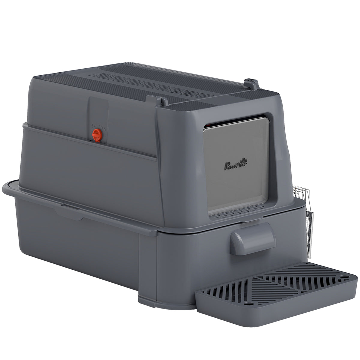 80L Stainless Steel Cat Litter Box with Drawer - Dark Grey-Cat Supplies-DECOROLALA