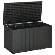 81 Gallon Waterproof Garden Storage Box with Wheels - Black-DECOROLALA