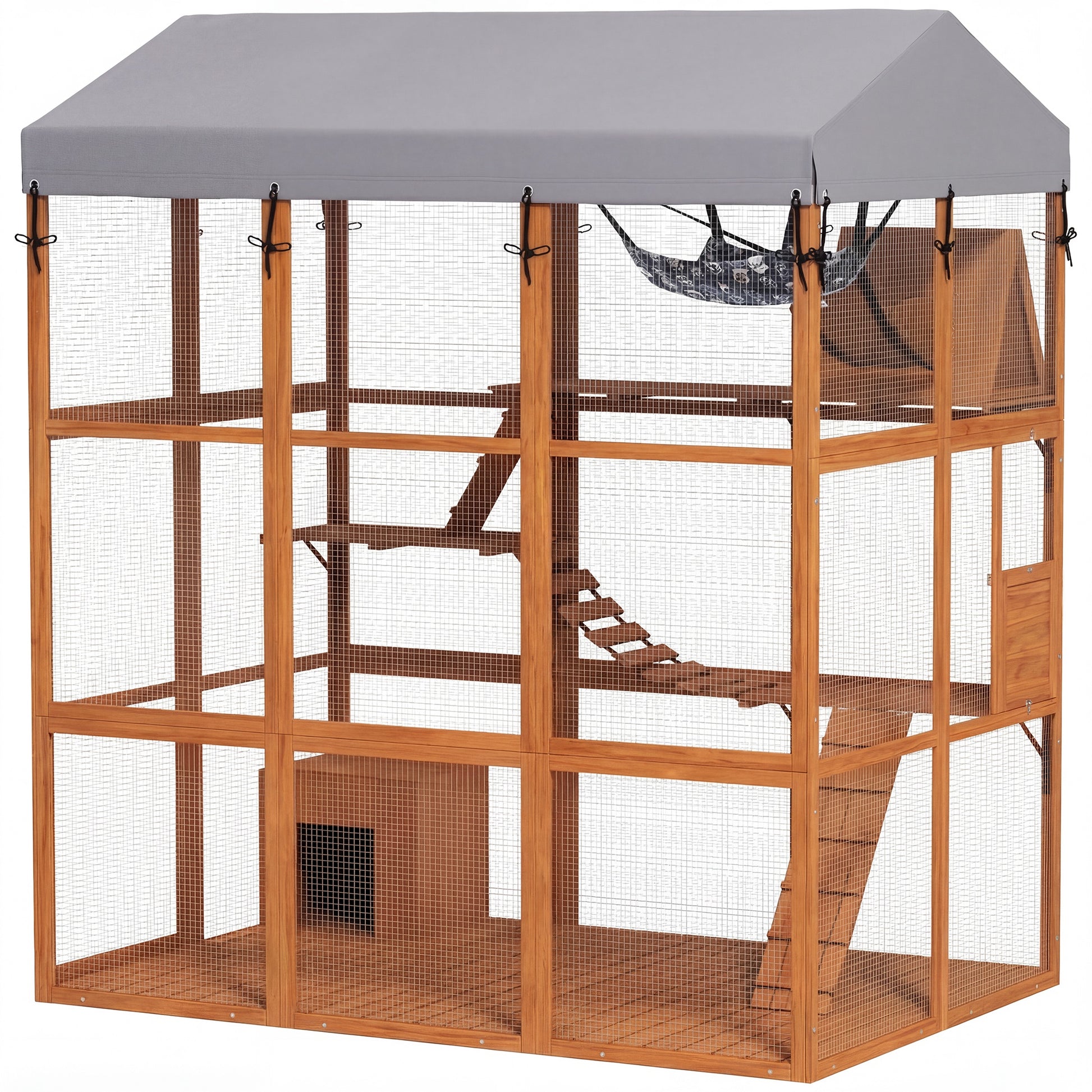 81" Outdoor Catio with Floor and 2 Condos - Orange-DECOROLALA
