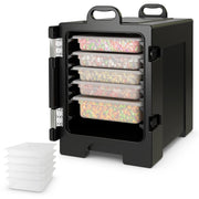 81 QT Hot Box Food Warmer with 5 Full-Size Pans and Handles Double Buckles-Food Warmers & Burners-DECOROLALA