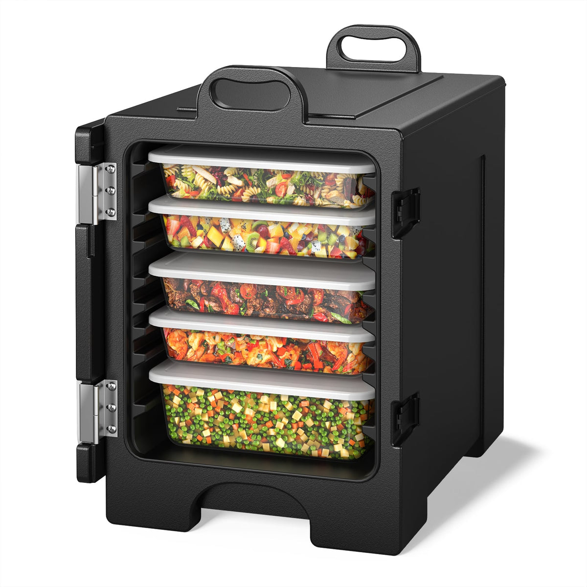 81 Quart Capacity End-loading Insulated Food Pan Carrier-Black-Food Warmers & Burners-DECOROLALA