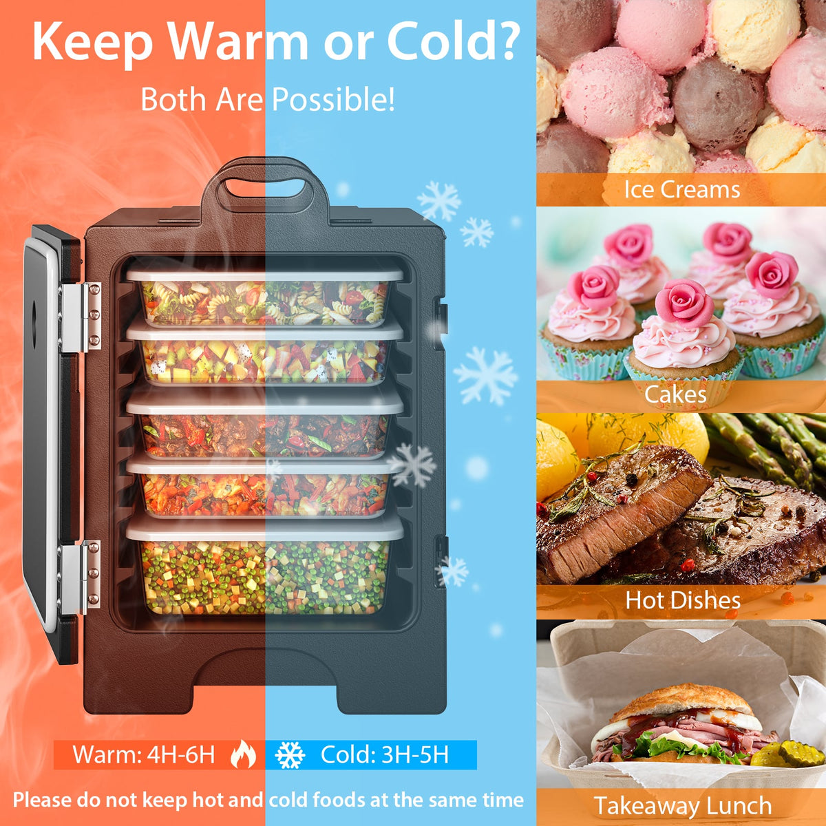 81 Quart Capacity End-loading Insulated Food Pan Carrier-Black-Food Warmers & Burners-DECOROLALA