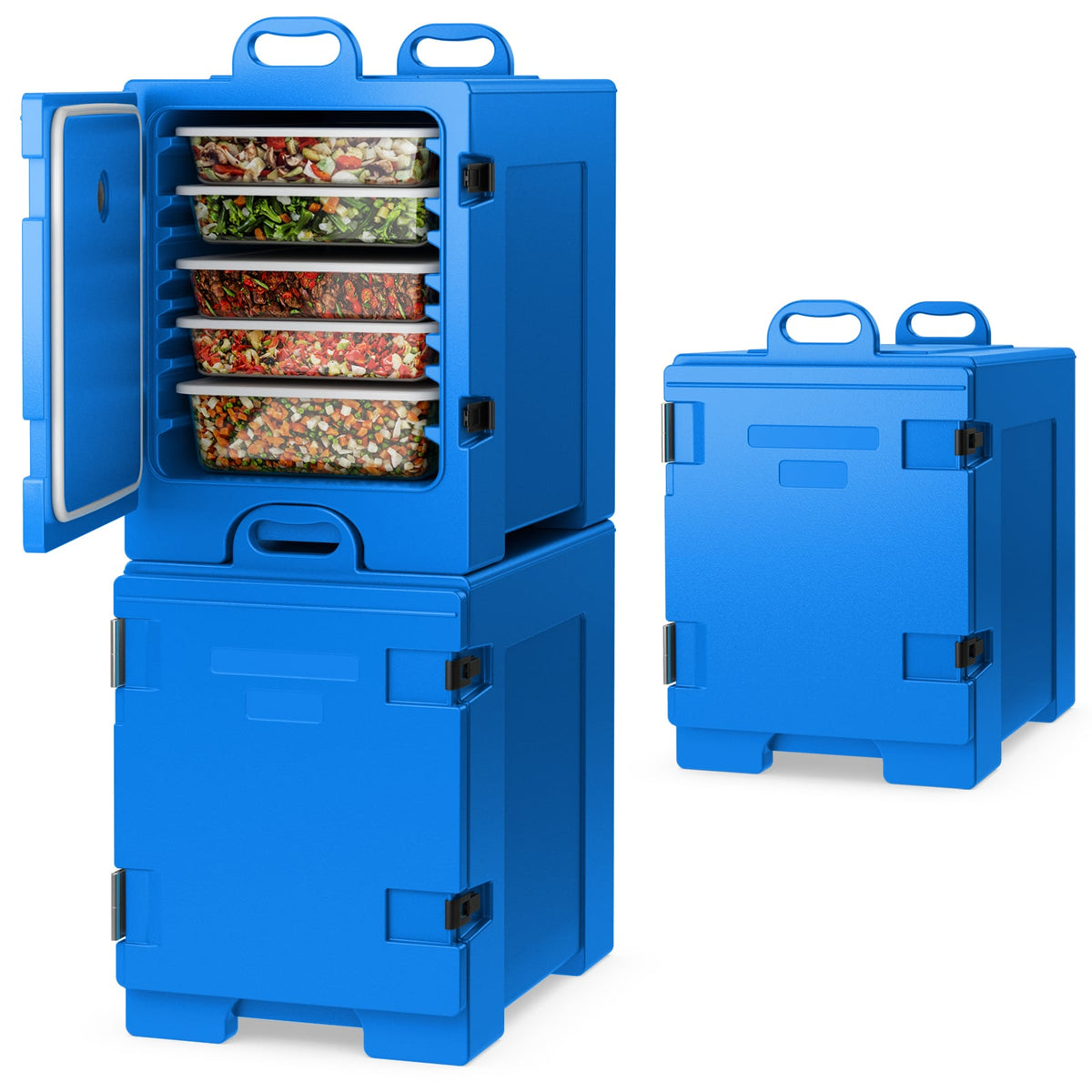 81 Quart Capacity End-loading Insulated Food Pan Carrier with Handles-Navy-Food Warmers & Burners-DECOROLALA