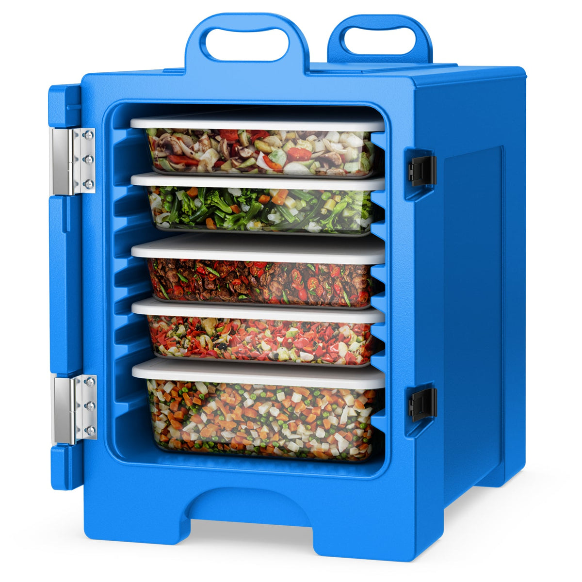 81 Quart Capacity End-loading Insulated Food Pan Carrier with Handles-Navy-Food Warmers & Burners-DECOROLALA