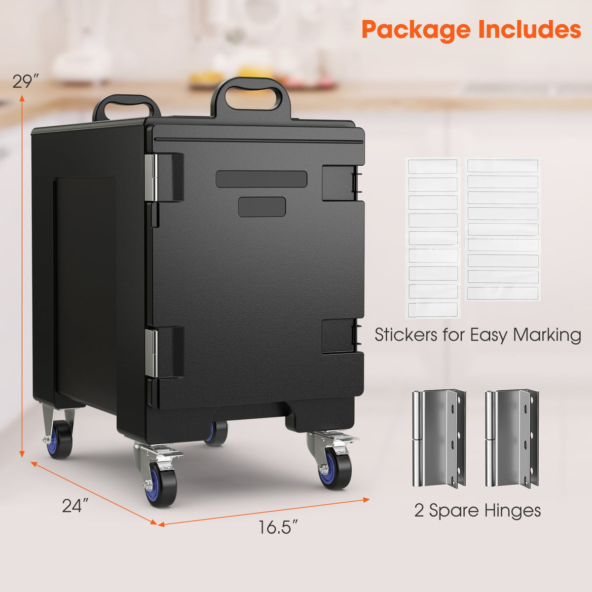 81 Quart Capacity End-loading Insulated Food Pan Carrier with Wheels-Food Warmers & Burners-DECOROLALA