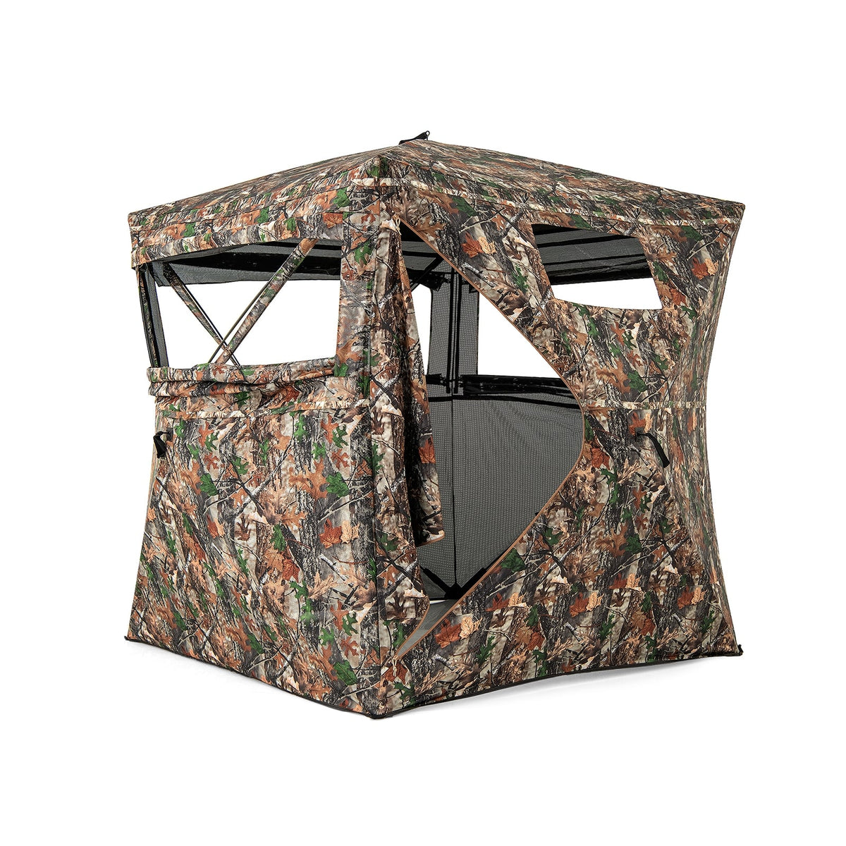 82 Inch Tall Hunting Blind 270° One Way See Through Ground Tent for 3-4 People-Tents-DECOROLALA
