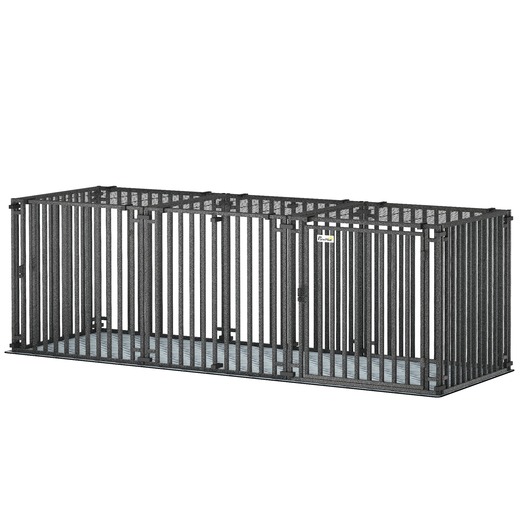 83" Heavy Duty Metal Dog Crate - Extra Large Black Kennel with Mat-Dogs-DECOROLALA