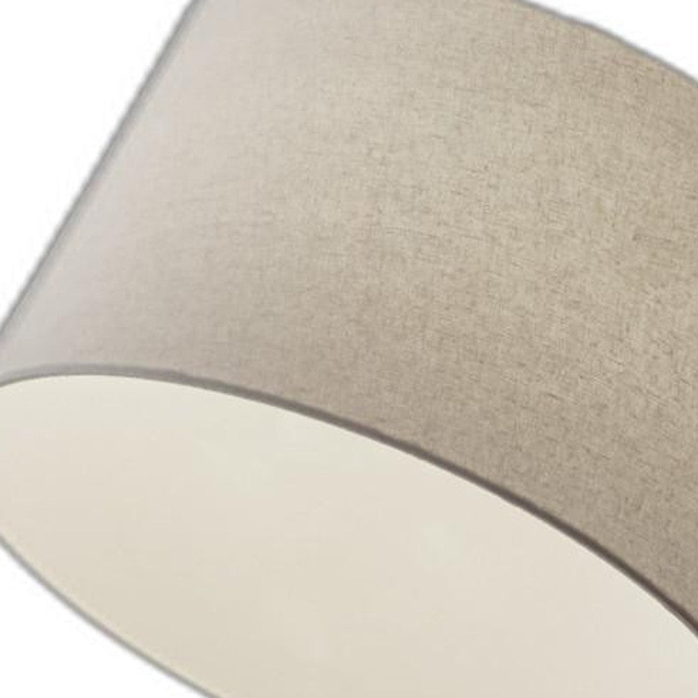 83" Silver Arc Floor Lamp With White Linen Empire Shade-Floor Lamps-DECOROLALA