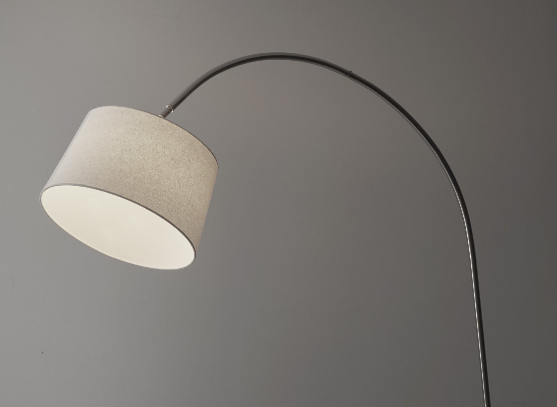 83" Silver Arc Floor Lamp With White Linen Empire Shade-Floor Lamps-DECOROLALA