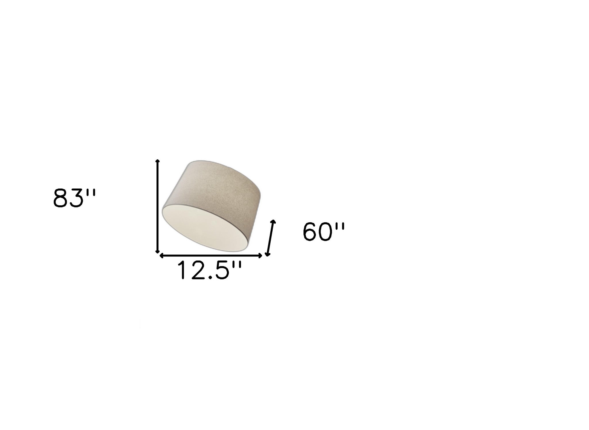 83" Silver Arc Floor Lamp With White Linen Empire Shade-Floor Lamps-DECOROLALA