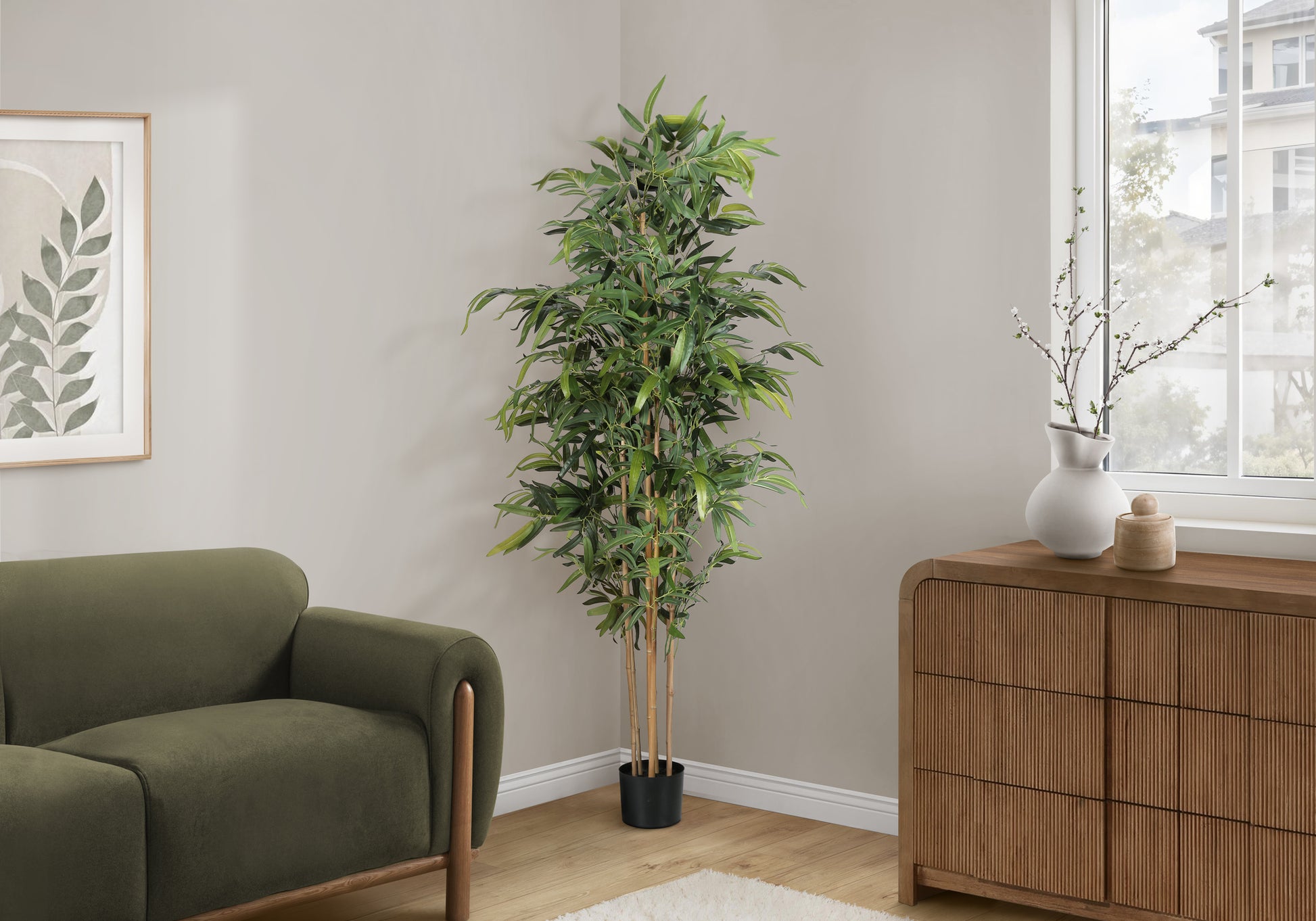83"H Artificial Bamboo Tree Indoor Plant 8" Pot-Artificial Plant-DECOROLALA