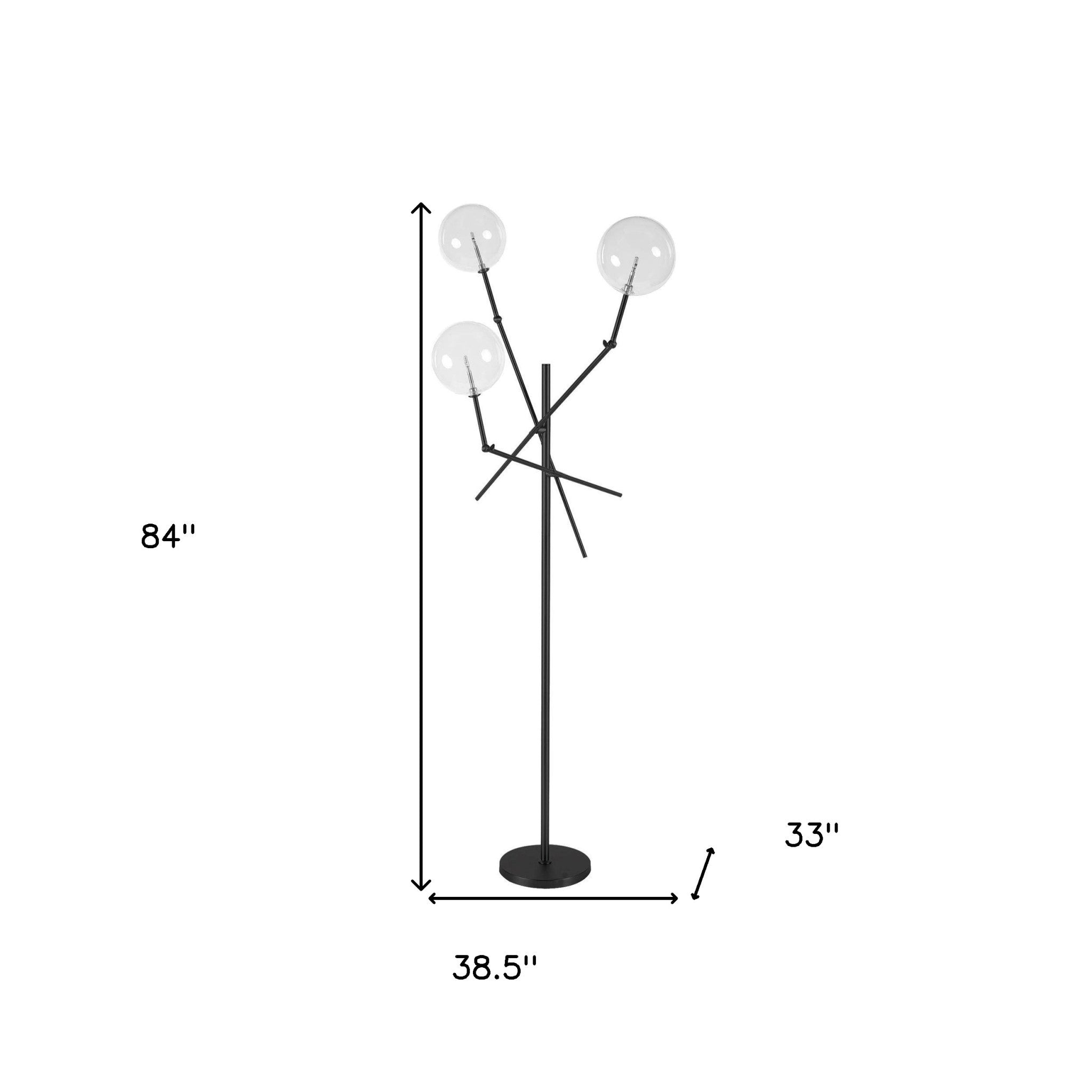 84" Black LED Floor Lamp With White-Floor Lamps-DECOROLALA