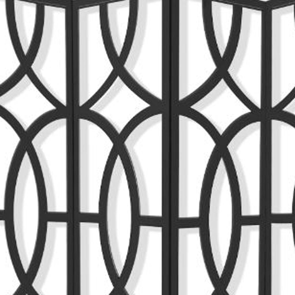 84" Black Solid Wood Folding Four Panel Screen Room Divider-Room Dividers-DECOROLALA