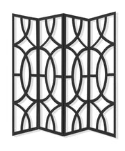 84" Black Solid Wood Folding Four Panel Screen Room Divider-Room Dividers-DECOROLALA