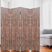 84" Brown Folding Four Panel Screen Room Divider-Room Dividers-DECOROLALA