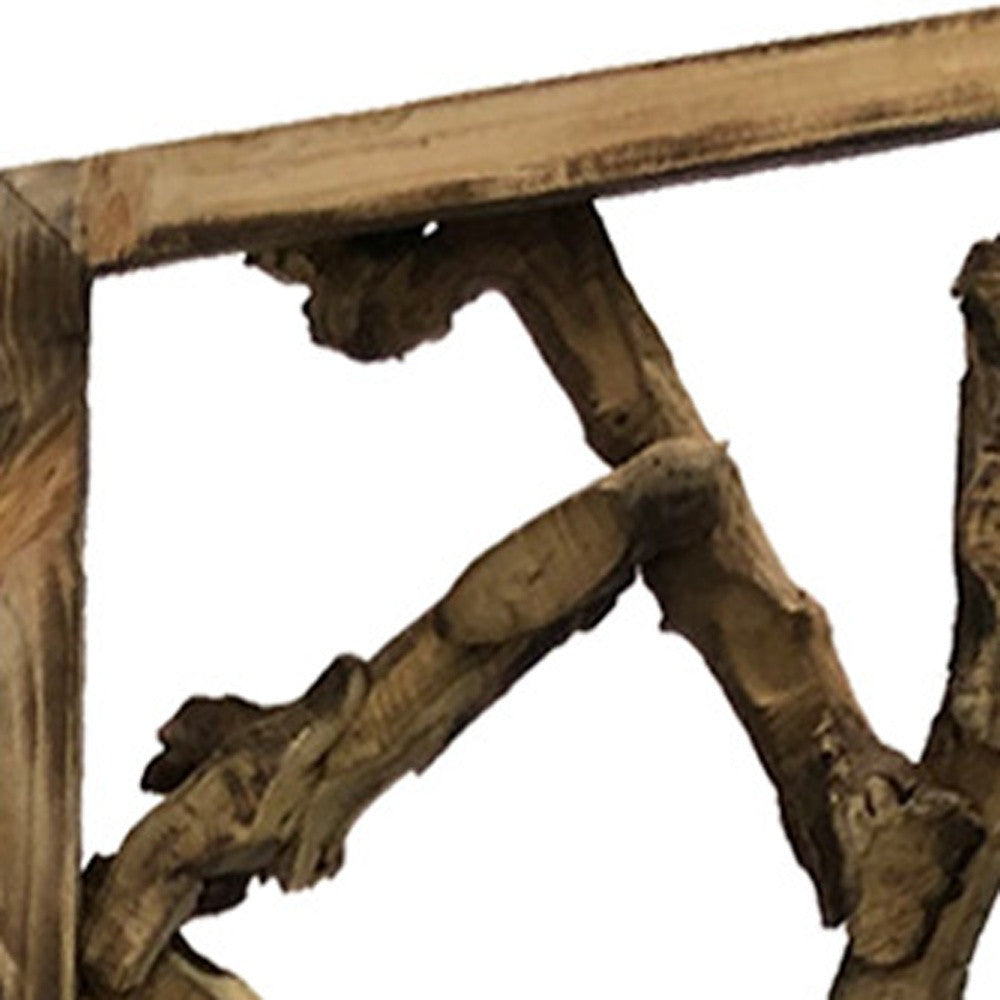 84" Brown Solid WoodFolding Four Panel Screen Room Divider-Room Dividers-DECOROLALA