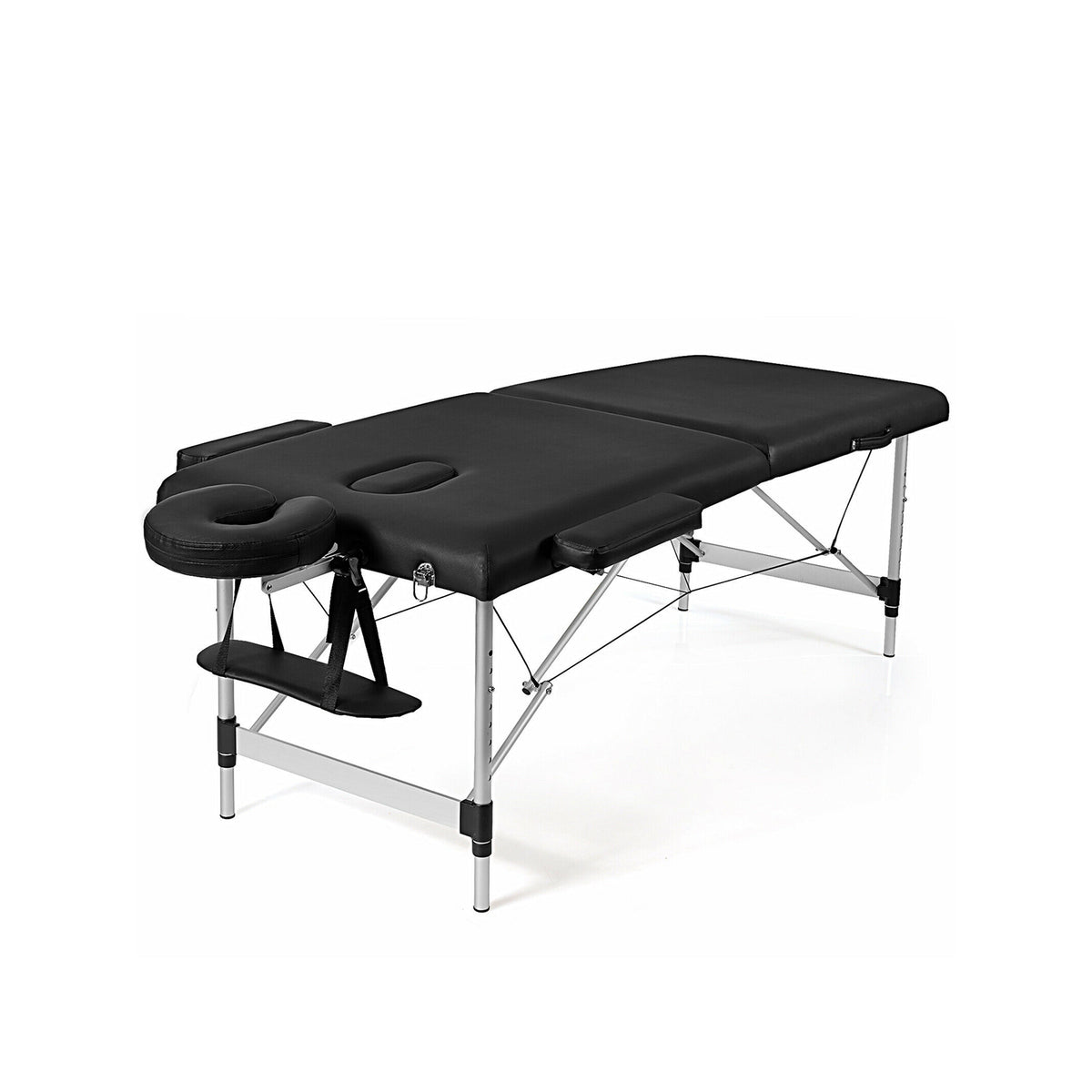84 Inch L Portable Adjustable Massage Bed with Carry Case for Facial Salon Spa-Black-Massage & Relaxation Products-DECOROLALA