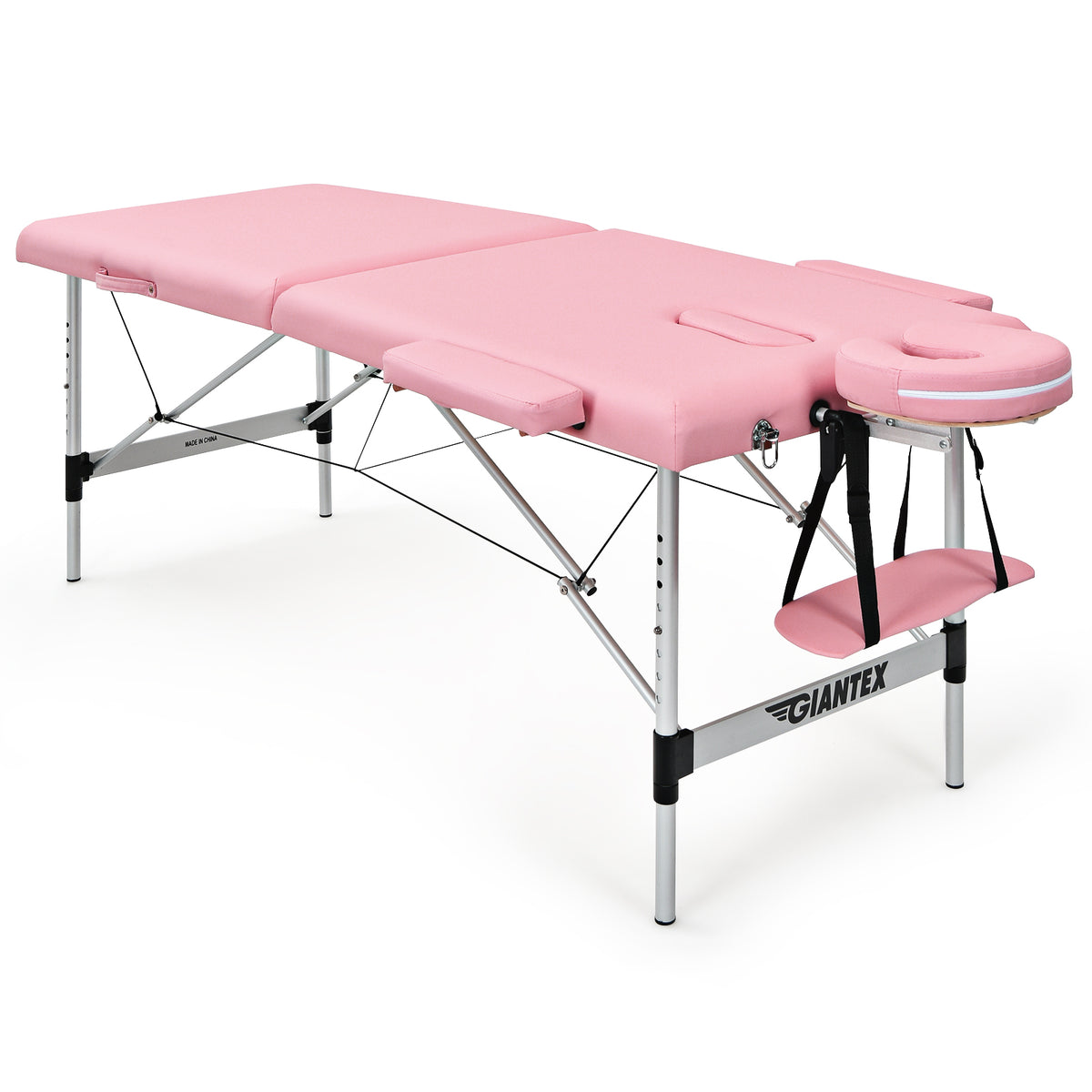 84 Inch L Portable Adjustable Massage Bed with Carry Case for Facial Salon Spa-Pink-Massage & Relaxation Products-DECOROLALA