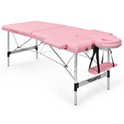84 Inch L Portable Adjustable Massage Bed with Carry Case for Facial Salon Spa-Pink-Massage & Relaxation Products-DECOROLALA