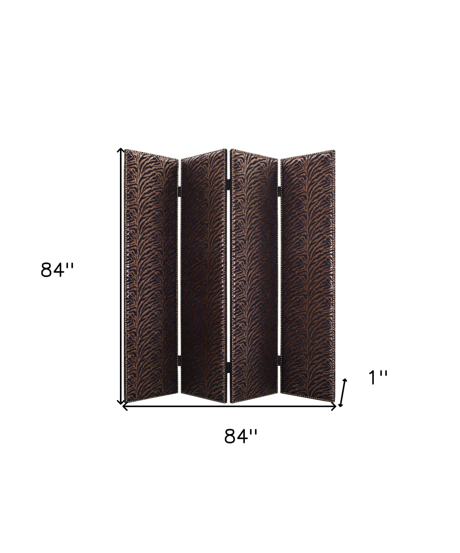 84 X 84 Bronze Wood & Fabric Screen-Room Dividers-DECOROLALA