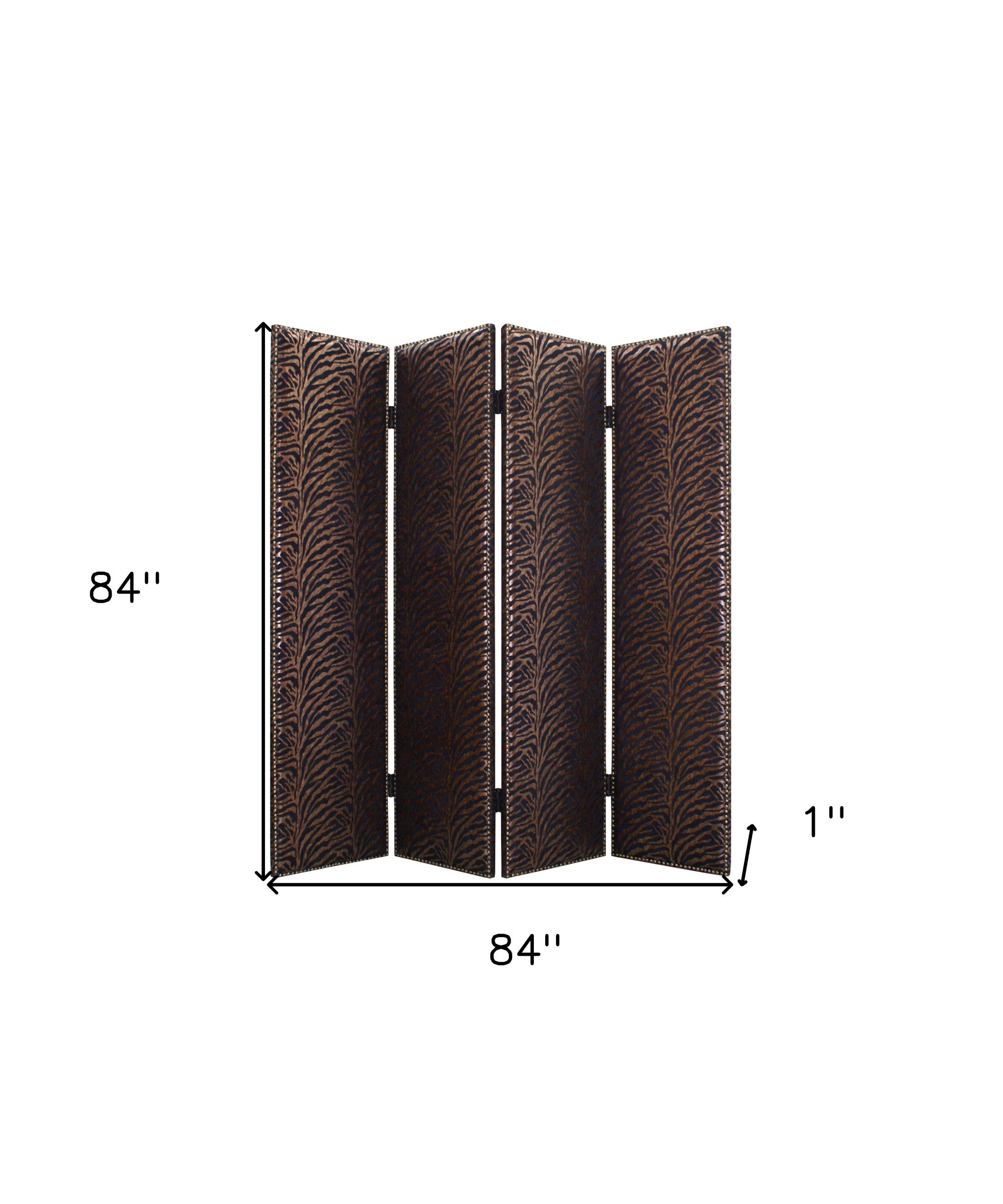 84 X 84 Bronze Wood & Fabric Screen-Room Dividers-DECOROLALA