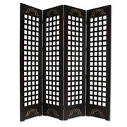 84" X 84" Brown Wood Omega Screen-Room Dividers-DECOROLALA