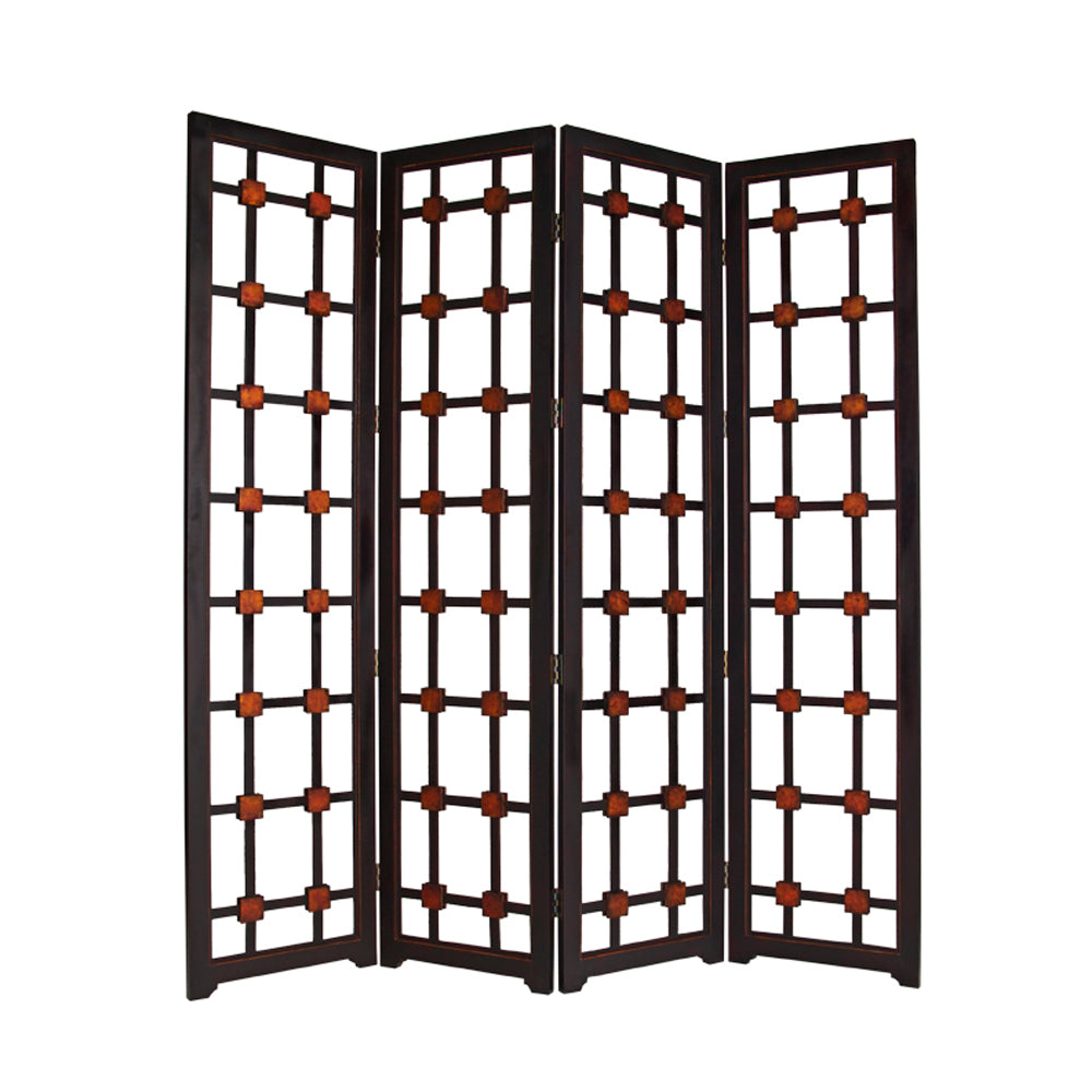 84" X 84" Brown Woood Screen-Room Dividers-DECOROLALA