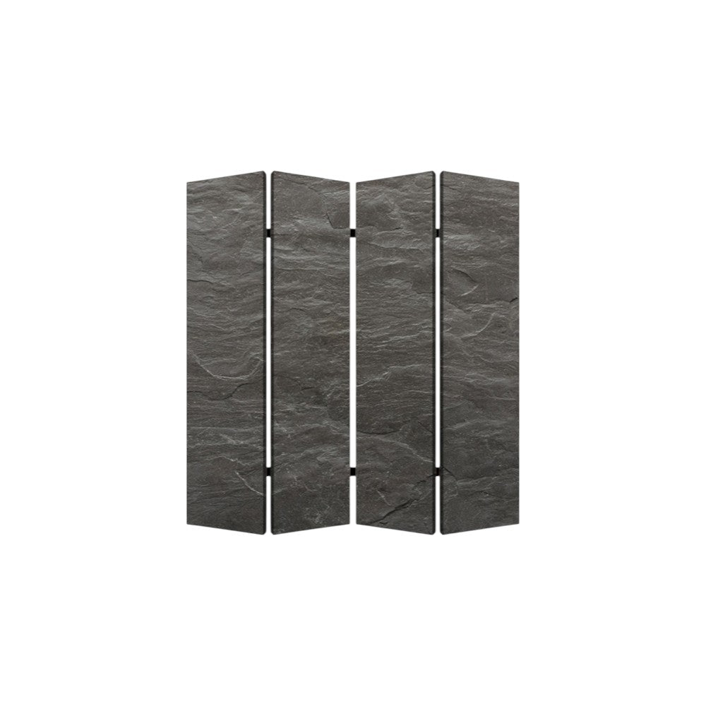 84" X 84" Multi Color Wood Canvas Black Slate Screen-Room Dividers-DECOROLALA