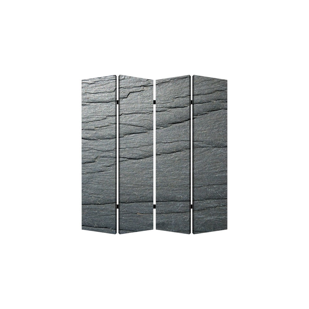 84" X 84" Multi Color Wood Canvas Black Slate Screen-Room Dividers-DECOROLALA