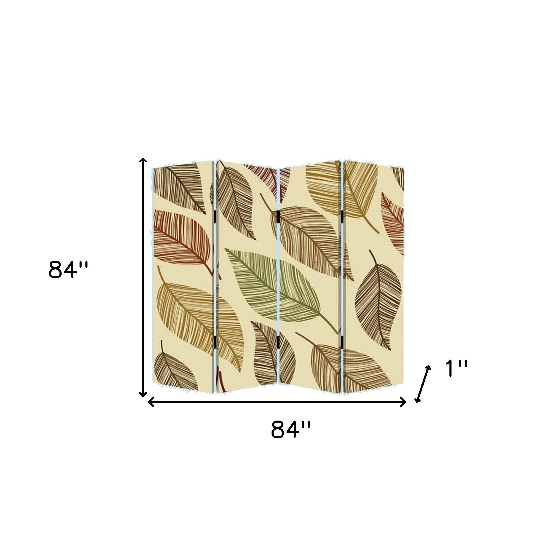 84 X 84 Multi Color Wood Canvas Perpetual Leaf Screen-Room Dividers-DECOROLALA