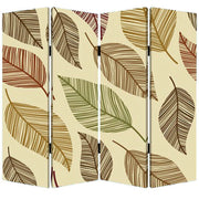 84 X 84 Multi Color Wood Canvas Perpetual Leaf Screen-Room Dividers-DECOROLALA