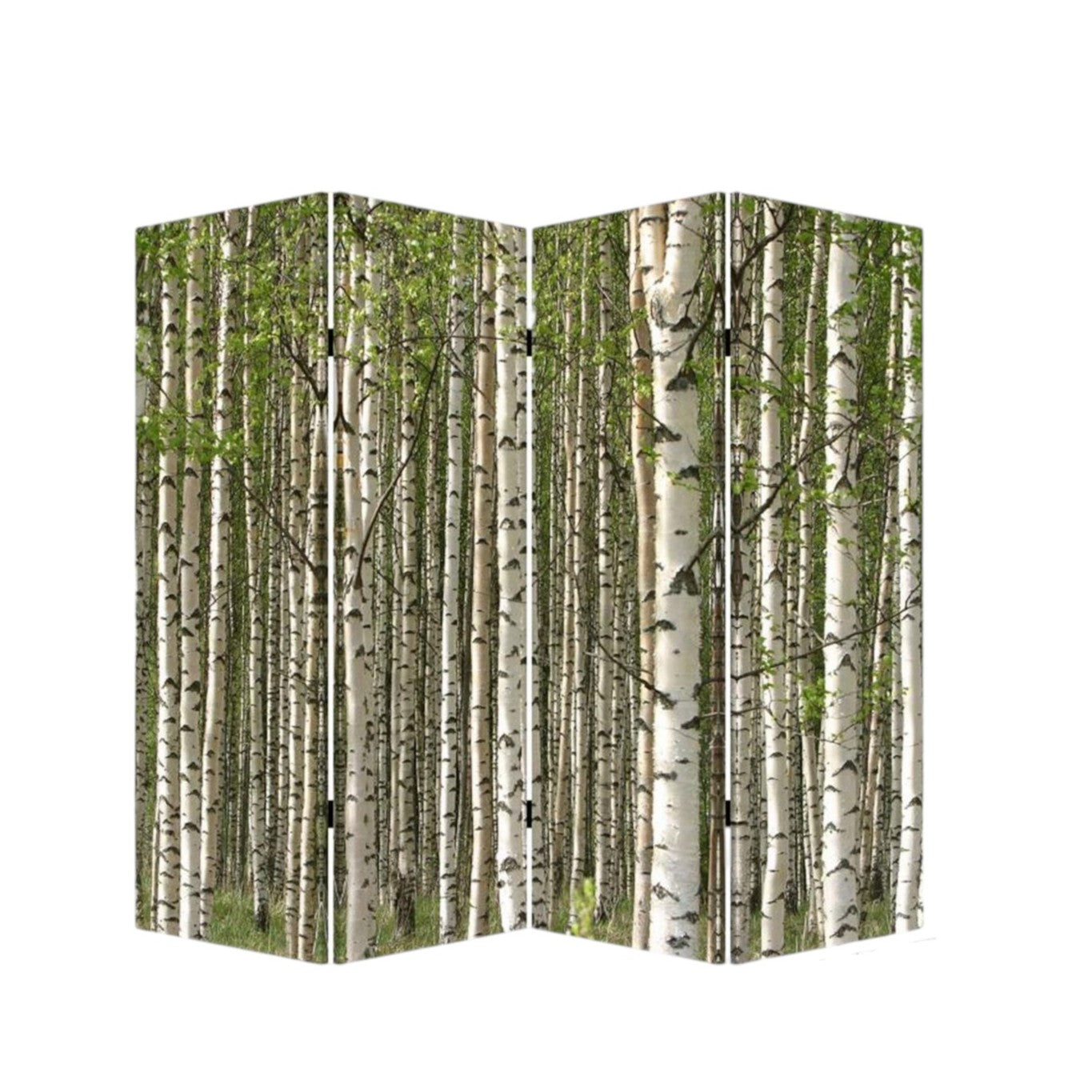 84" X 84" Multi Color Wood Canvas Prolific Forrest Screen-Room Dividers-DECOROLALA