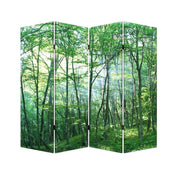 84" X 84" Multi Color Wood Canvas Prolific Forrest Screen-Room Dividers-DECOROLALA