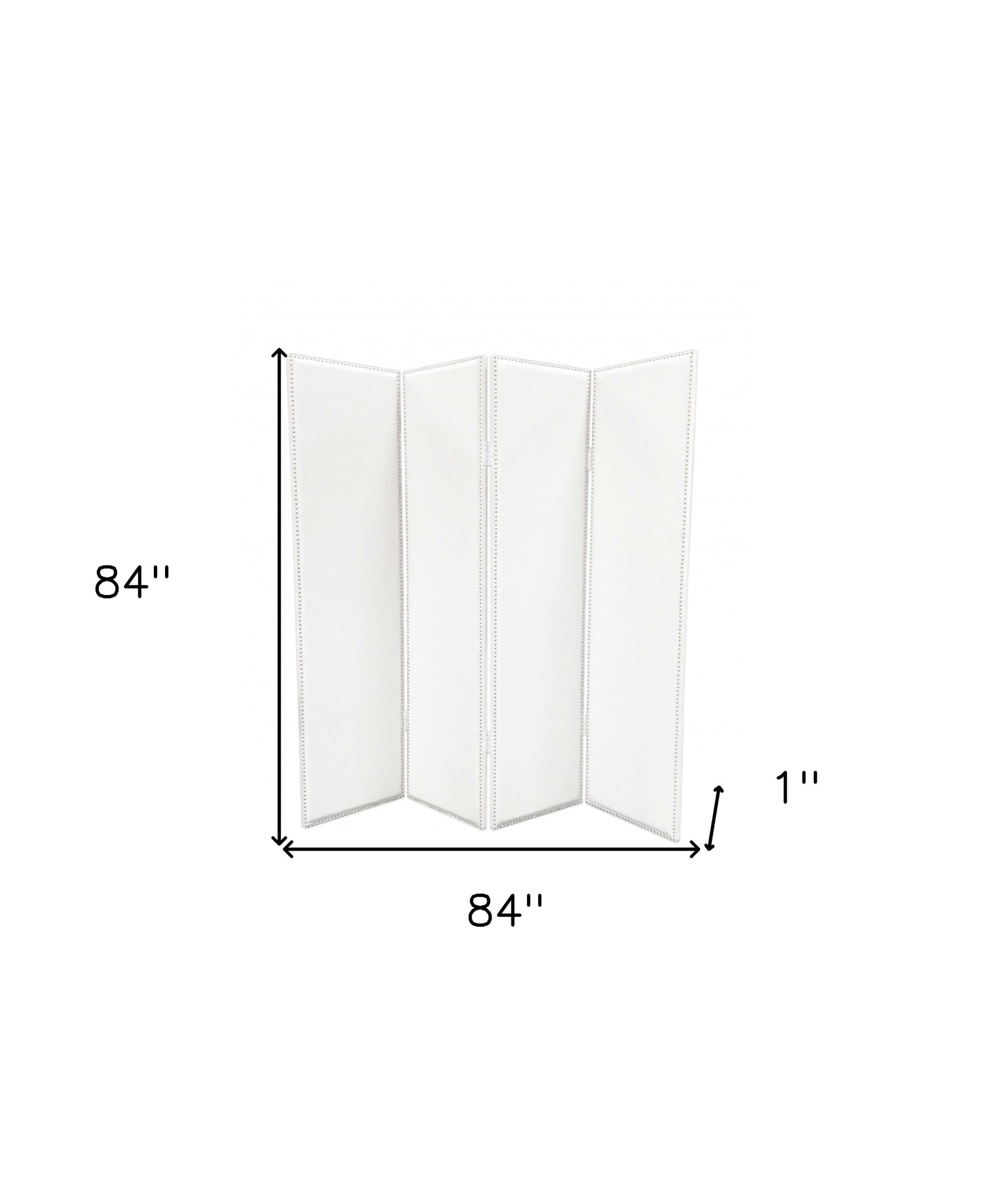 84 X 84 White Faux Leather Screen-Room Dividers-DECOROLALA