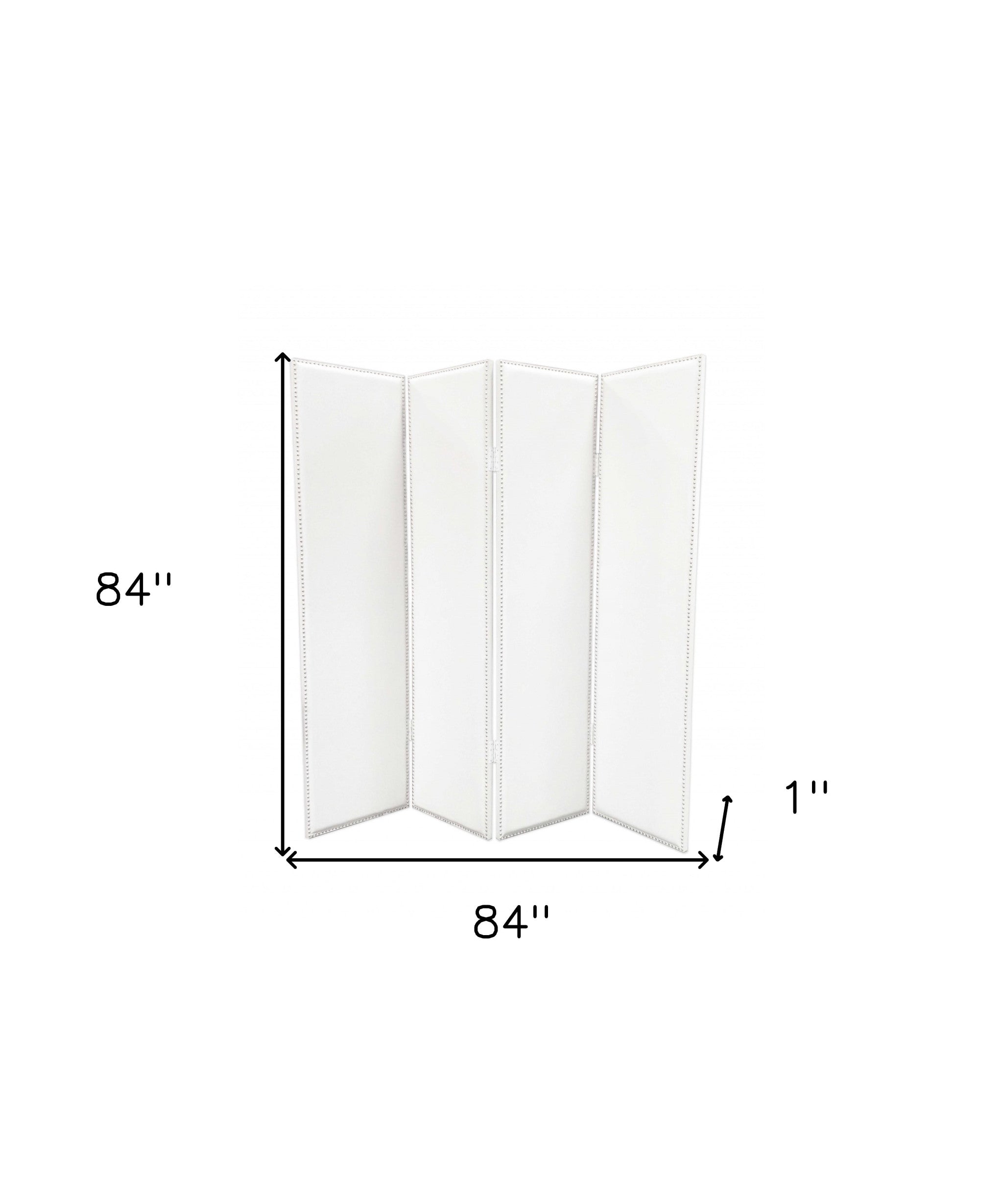 84 X 84 White Faux Leather Screen-Room Dividers-DECOROLALA
