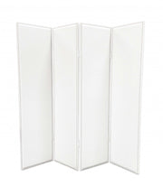 84 X 84 White Faux Leather Screen-Room Dividers-DECOROLALA