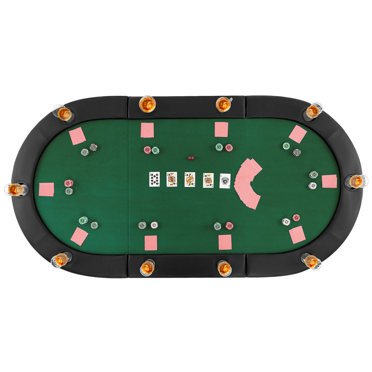 84" x 42" Foldable 10-Player Poker Tabletop with Carrying Bag-Game Room Products-DECOROLALA