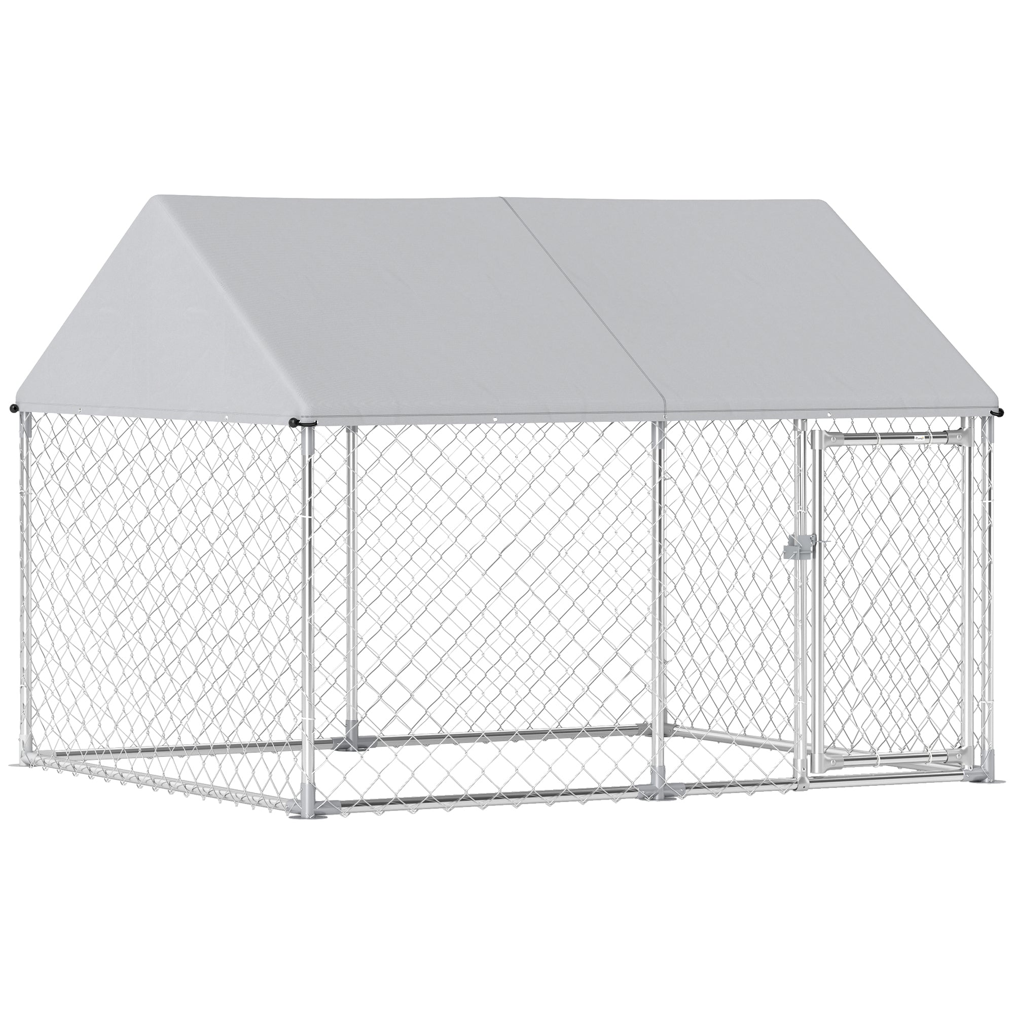 Chenil extérieur pour chiens avec housse imperméable et anti-UV, cadre à raccordement rapide, serrure sécurisée pour petits et moyens chiens